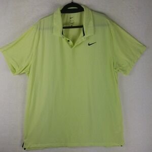 NIKE Dri-FIT Mens Polo Shirt Neon Yellow Short Sleeve Athletic Golf XXL NWOT